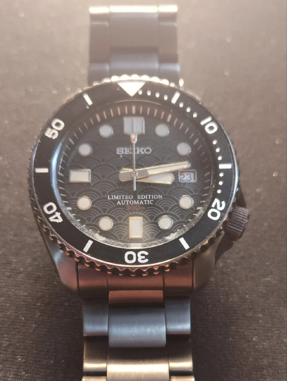 Seiko Black Dial Stainless Steel Limited Edition Watch